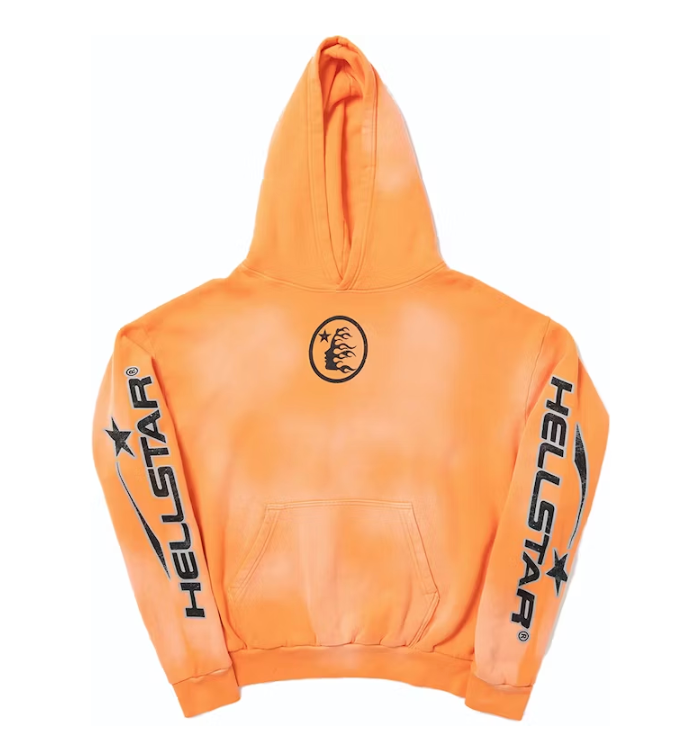 Hellstar Fire Orange Hoodie Orange Dye