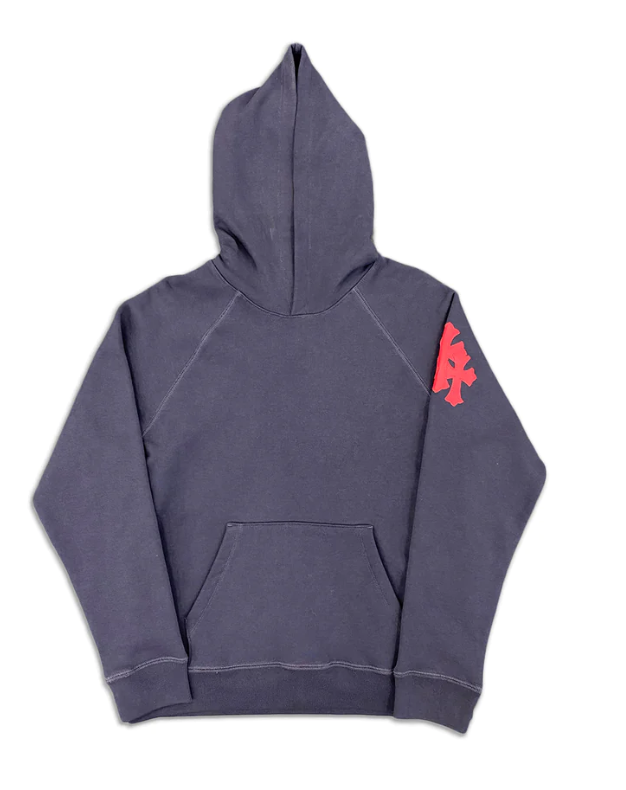 Chrome Hearts Cemetery Patches Hoodie "Navy/Red"
