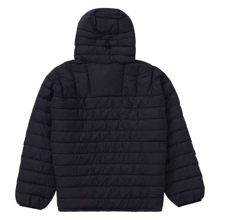 Micro Down Half Zip Hooded Pullover Black