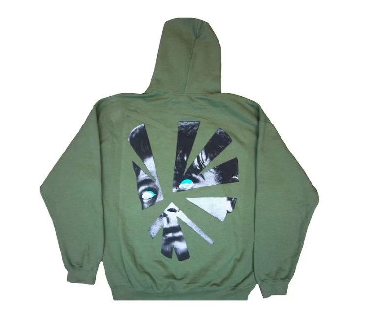 Astroworld Shattered Face Hoodie Olive