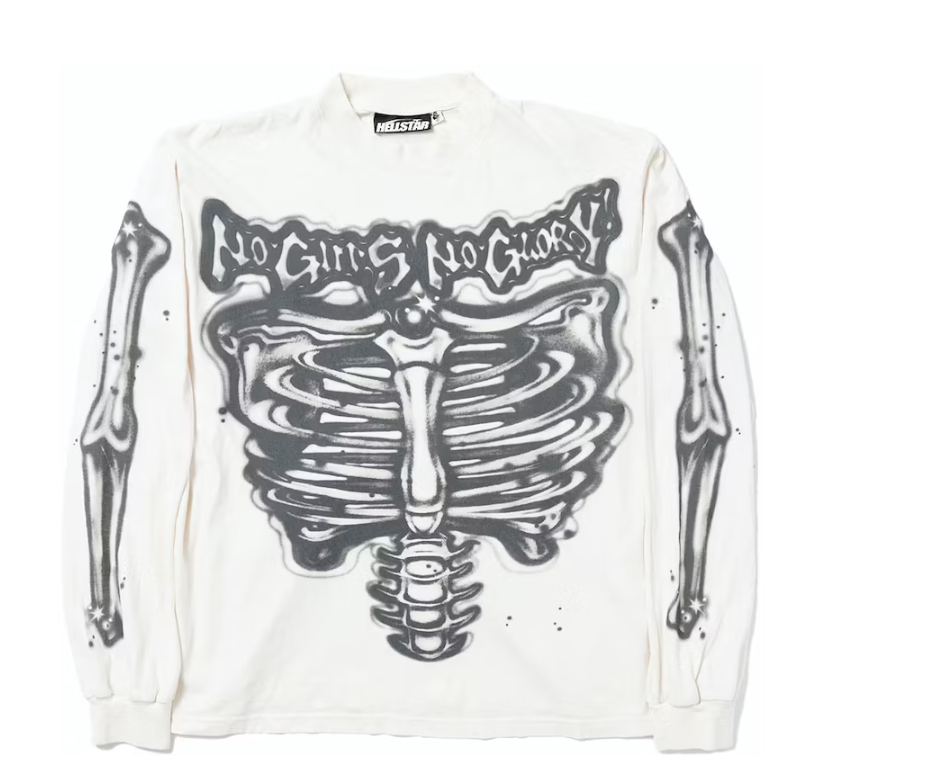 Hellstar Airbrushed Bones Longsleeve White