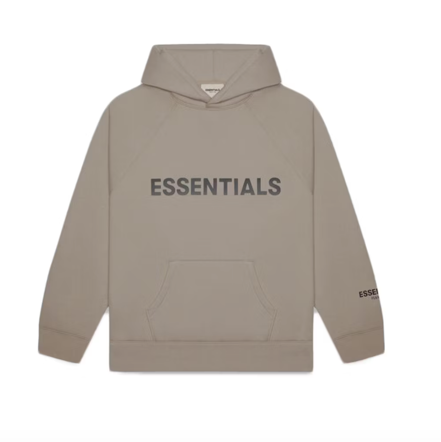 Pullover Hoodie Applique Logo Taupe