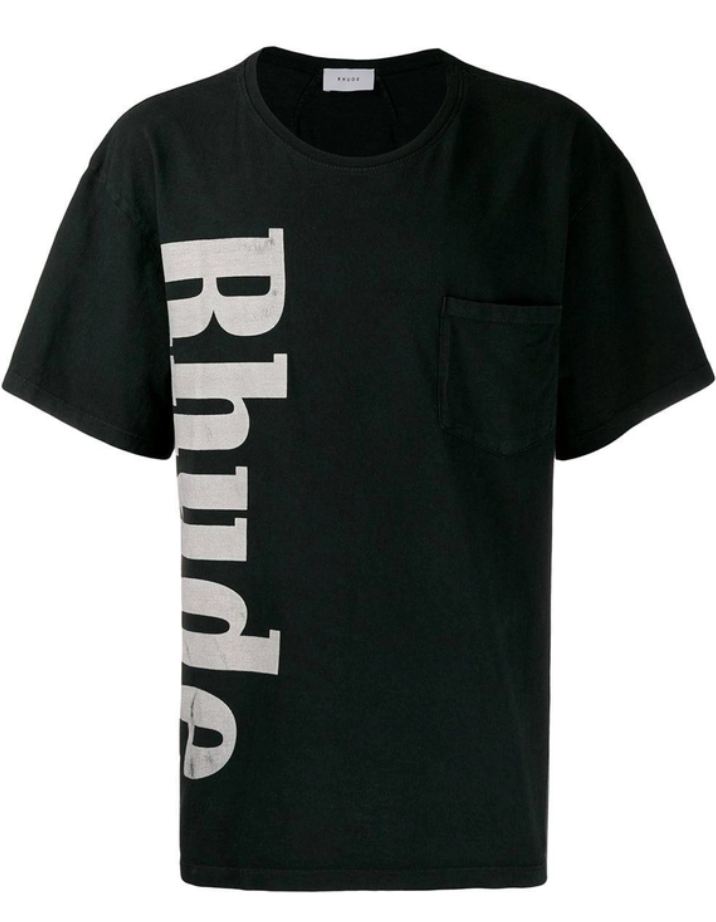 Black Vertical Logo Tee