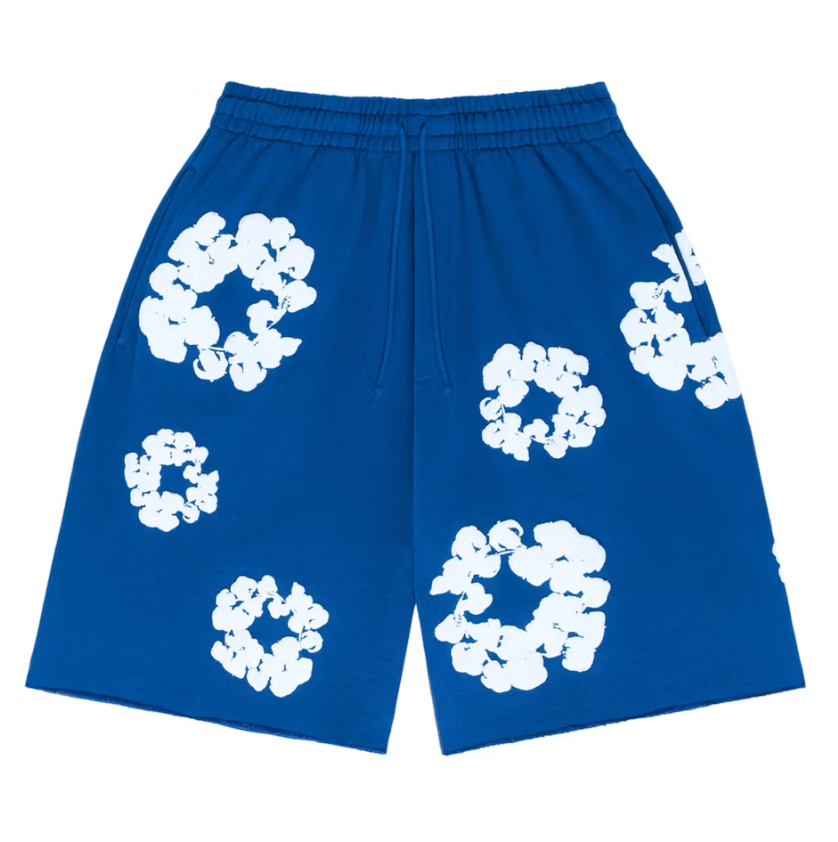 Denim Tears The Cotton Wreath Shorts Royal Blue