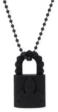 Black Silichrome Lock Necklace