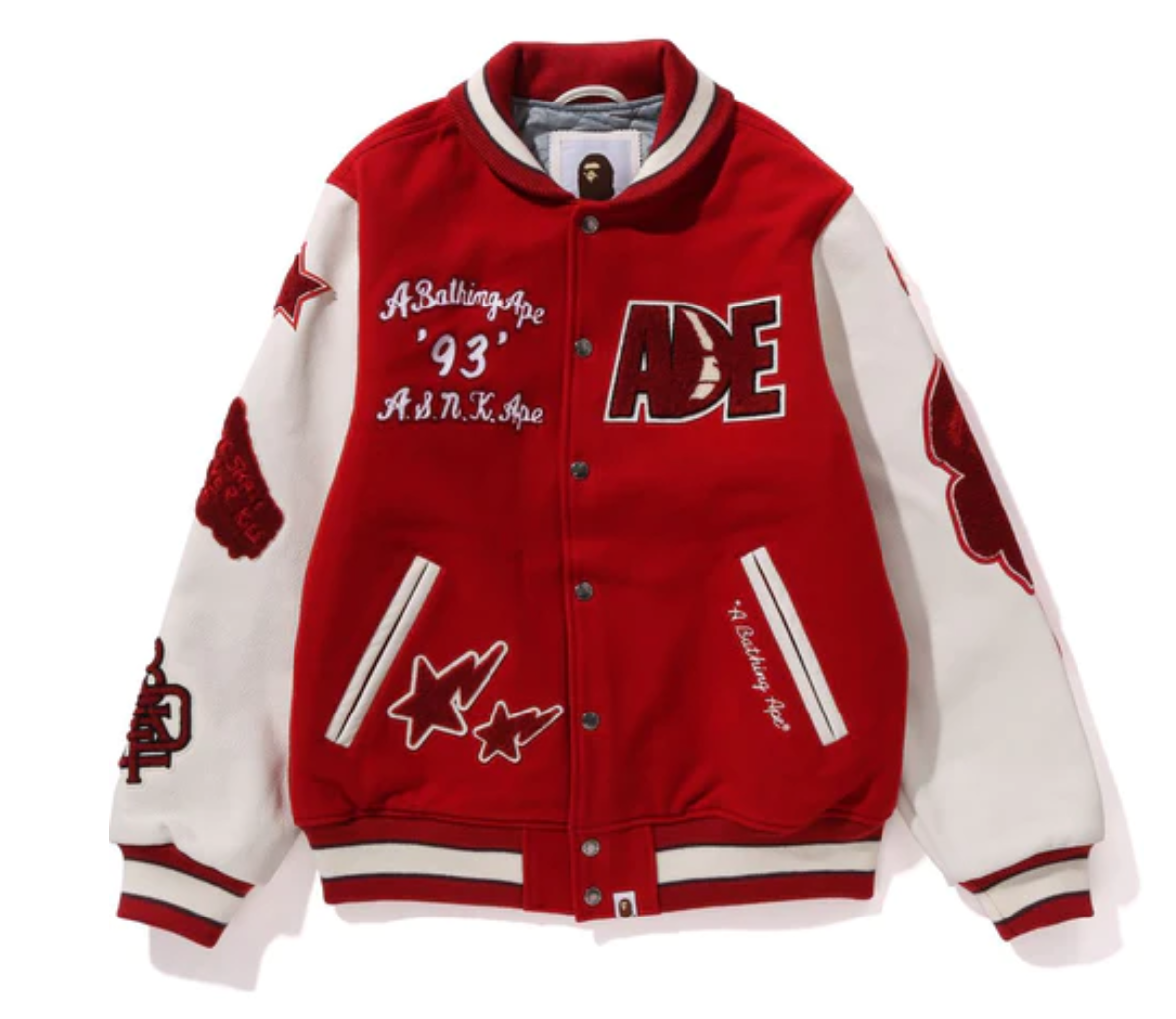 Multi Motif Varsity Jacket Mens