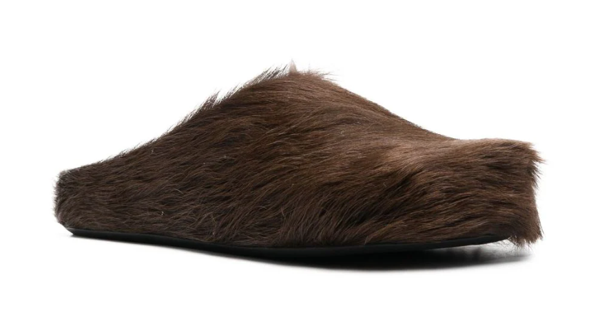 Fussbet Sabot calf-hair slippers Brown