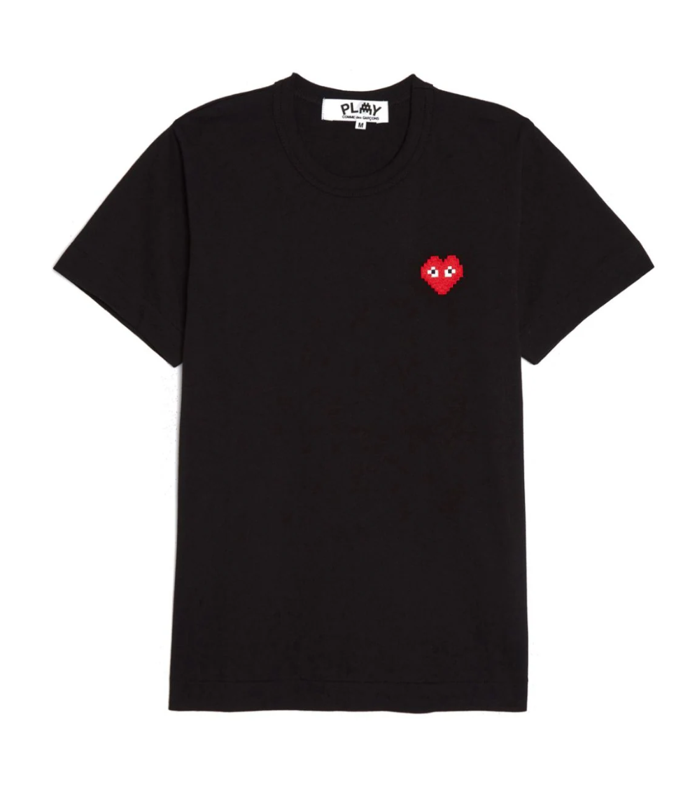 Invader logo-appliqué pixelated-motif Tee