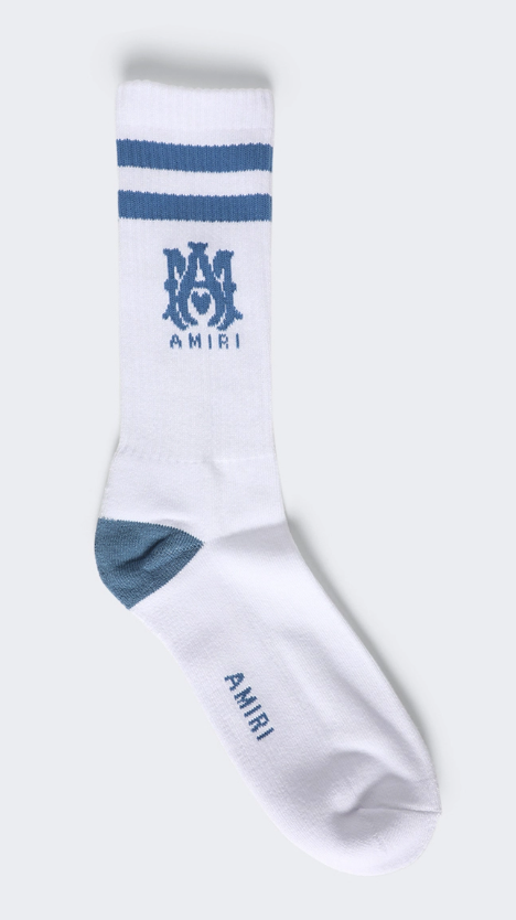 MA Stripe Socks White Ash Blue