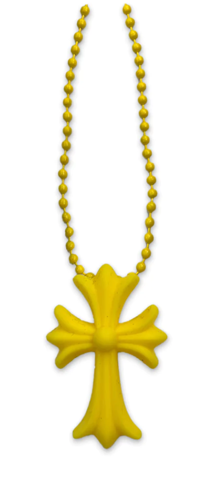 Yellow Cross Silichrome Necklace