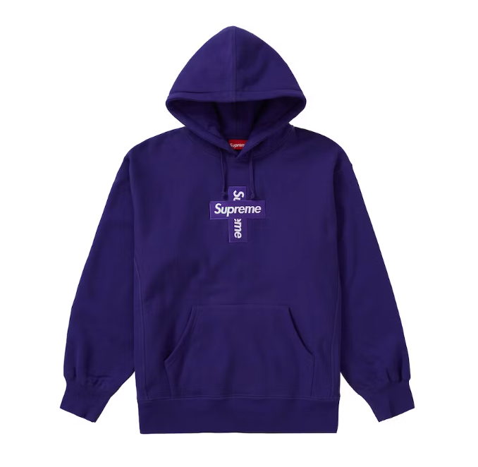 Cross Box Logo Hooded Sweatshirt Purple