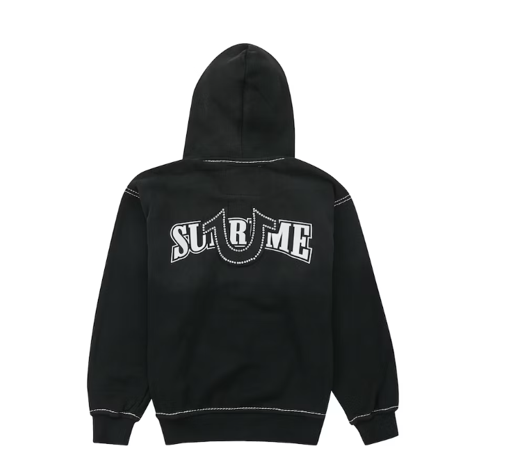 True Religion Zip Up Hooded Sweatshirt (FW22) Black