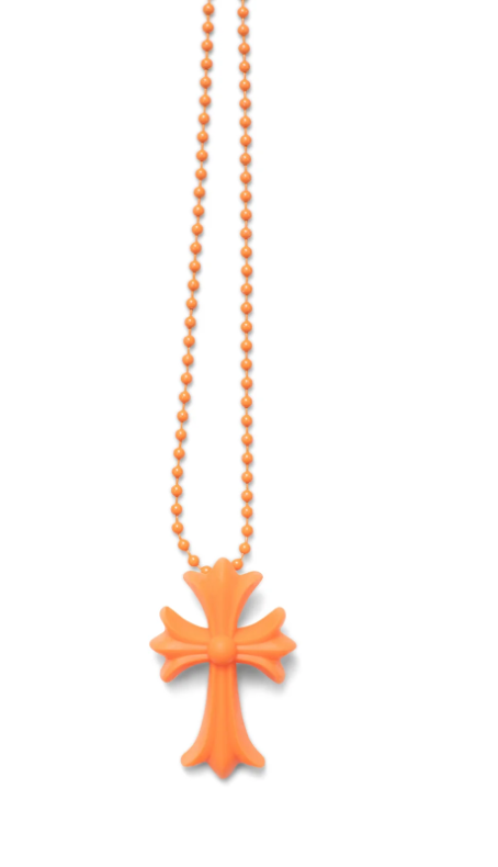 Orange Cross Silichrome Necklace