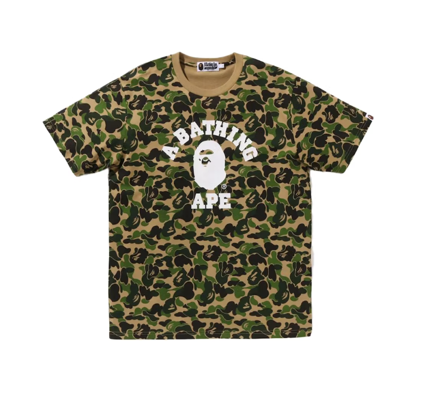 BAPE ABC Camo College Tee Green