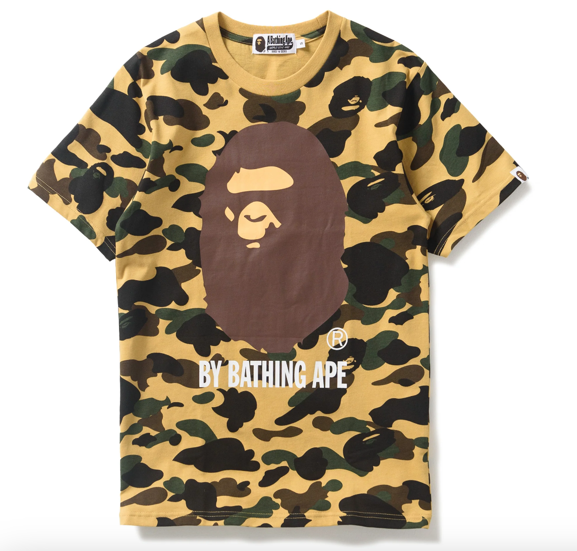 Yellow Bape 1st Camo Head Tee