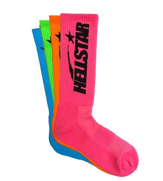 Hellstar Logo Socks Neon