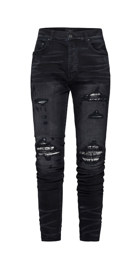 Black Amiri Mx1 MA Repair Jeans