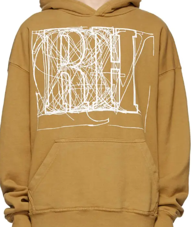 Scribble Tan Logo Hoodie