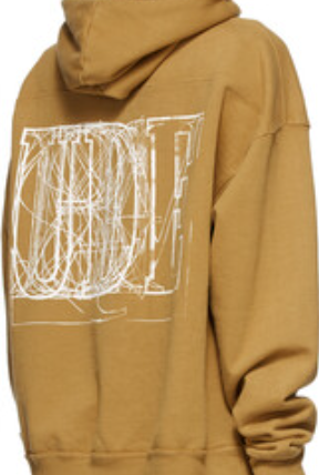 Scribble Tan Logo Hoodie