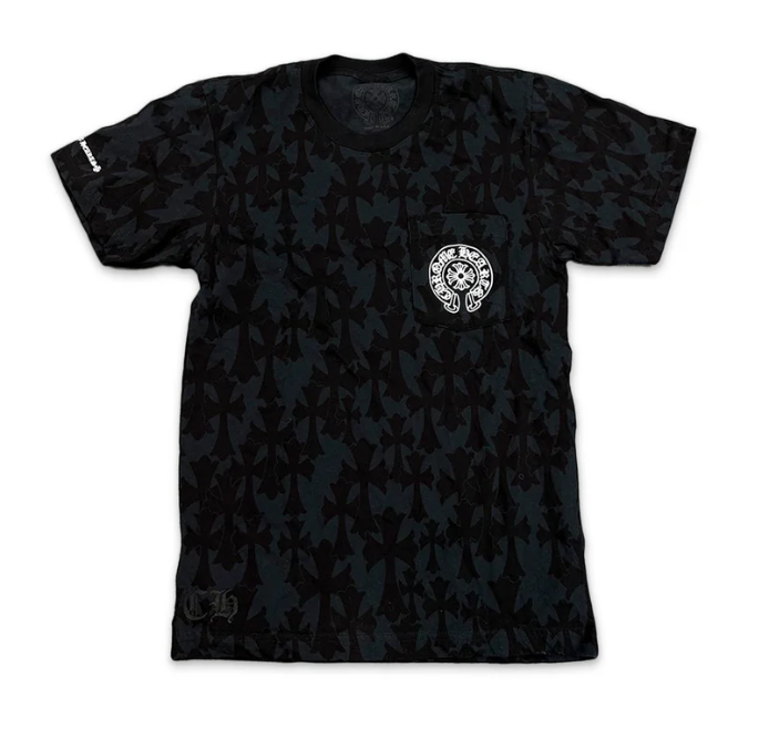 Cemetery Cross Print Tee Black