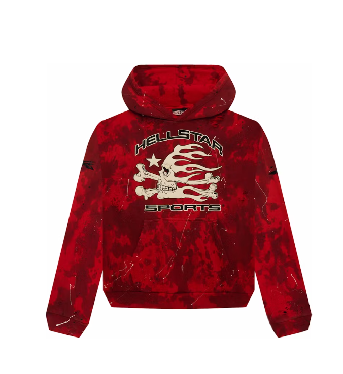 Hellstar Sports Tie-Dye Skull Hoodie Red