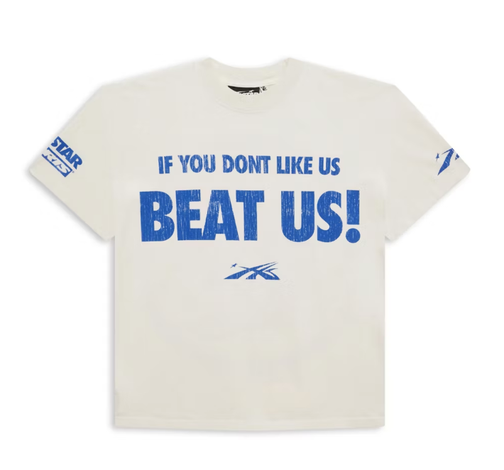 Beat Us! T-shirt White/Blue