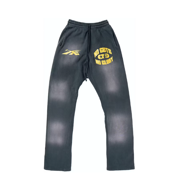 No Guts No Glory Flare Bottom Sweats Midnight Dye Black