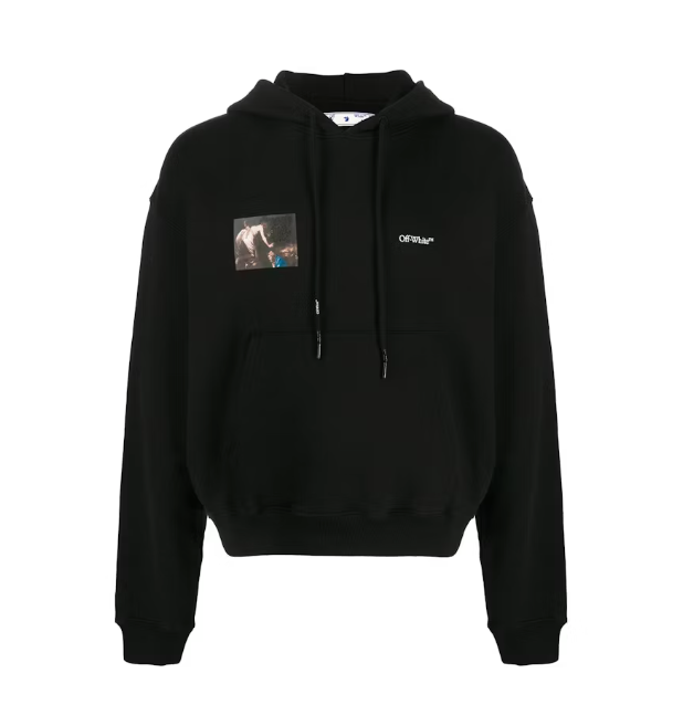 OFF-WHITE Oversize Fit Caravaggio Angel Hoodie Black/Black