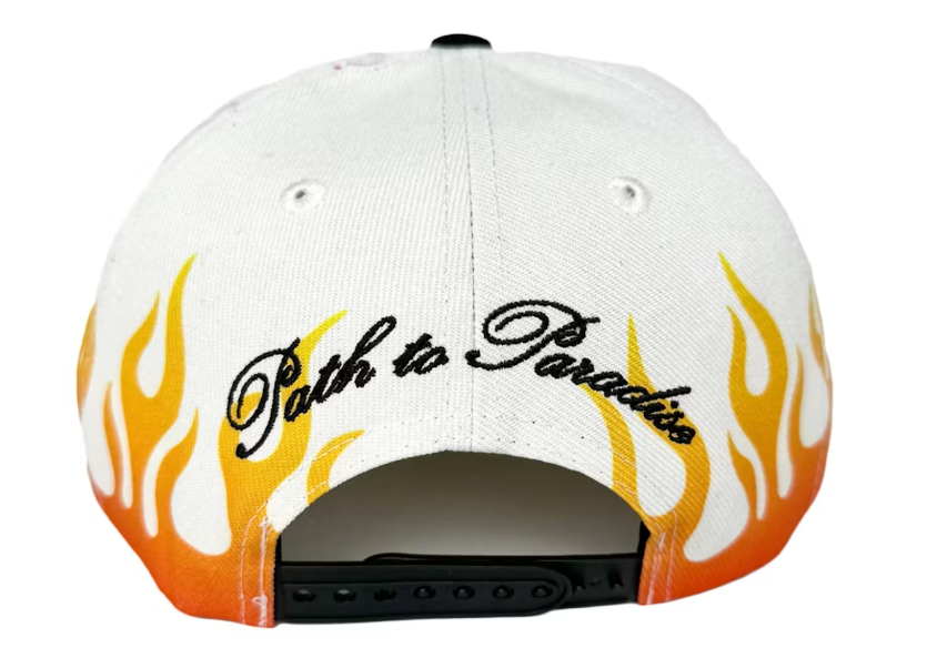 Hellstar Flame Vintage Snapback Hat Cream/Navy