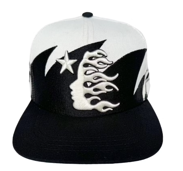 Hellstar Shark Teeth Snapback Hat Off White/Black