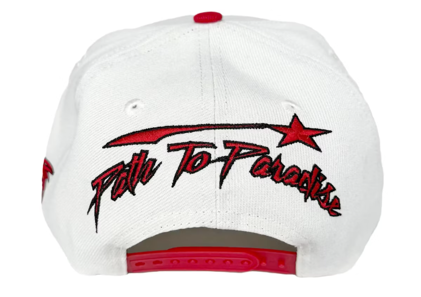 Hellstar Shark Teeth Snapback Hat Off White/Red