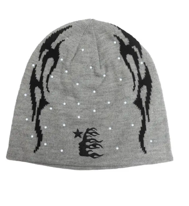 Hellstar Flame Beanie Grey