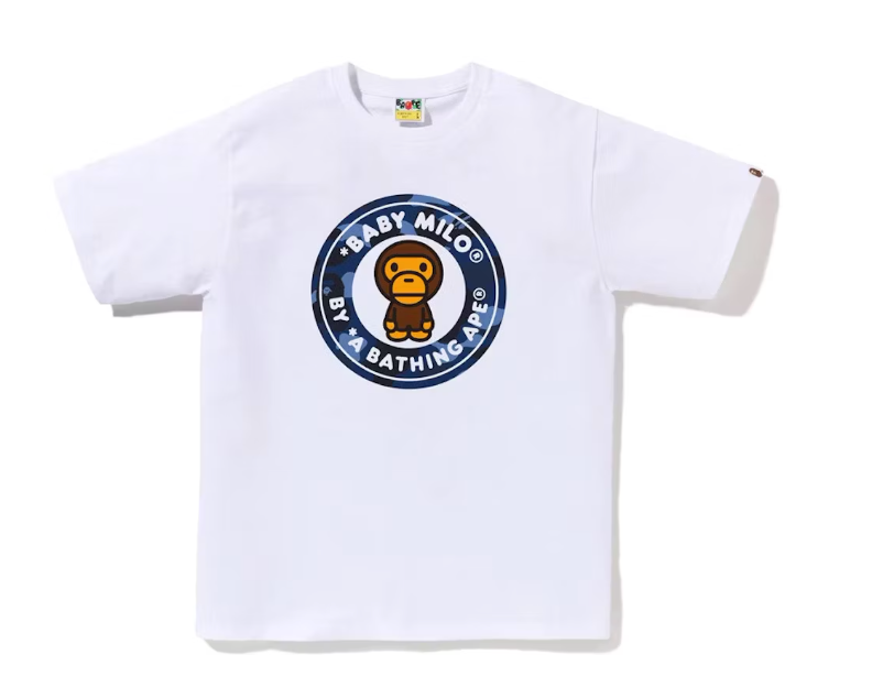 BAPE Color Camo Milo Busy Works Tee White/Navy