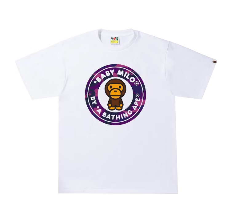 BAPE Color Camo Milo Busy Works Tee White/Purple