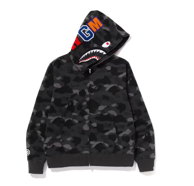 BAPE Color Camo Shark Full Zip Hoodie Black