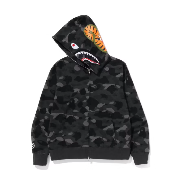 BAPE Color Camo Shark Full Zip Hoodie Black