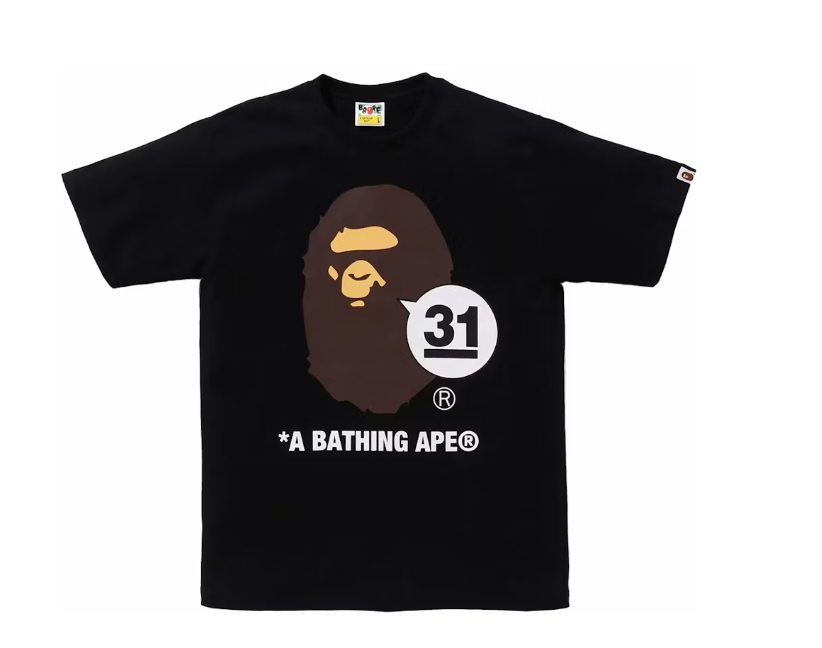 BAPE A Bathing Ape 31st Anniversary Ape Head Tee Black