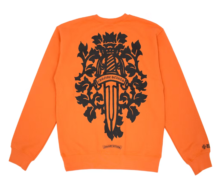 Chrome Hearts Vine Dagger Crewneck Sweatshirt Orange/Black