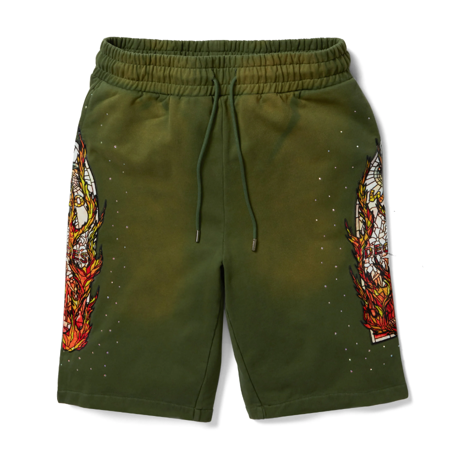 Flame Glass Lounge Short Green