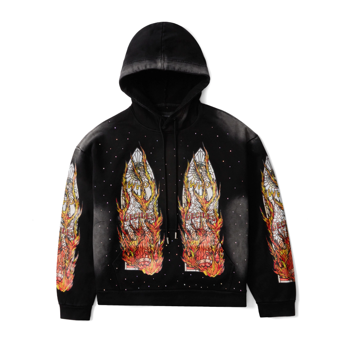 Flame Glass Hooded Sweatshirt Black