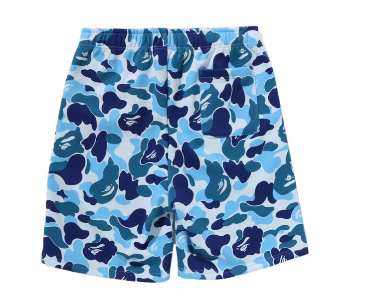 BAPE ABC Camo Shark Sweat Shorts Blue