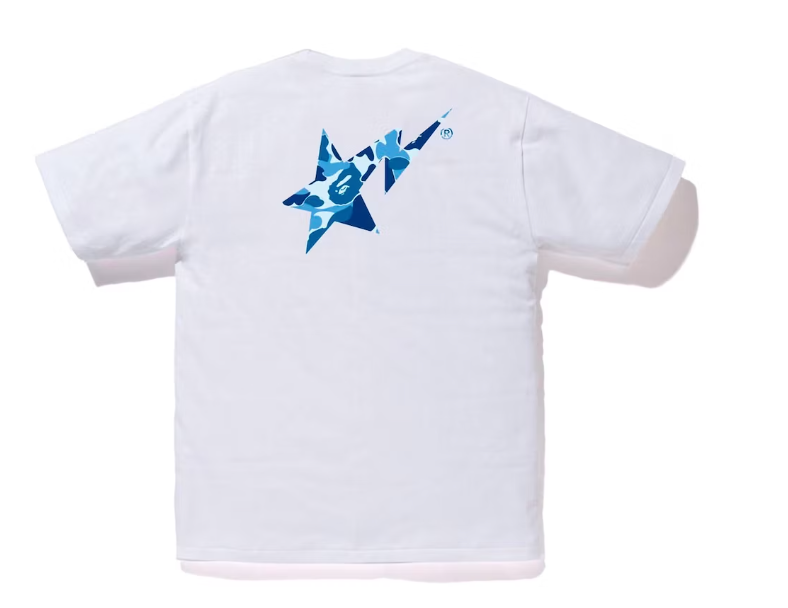 BAPE ABC Camo Bape Sta Logo Tee White Blue