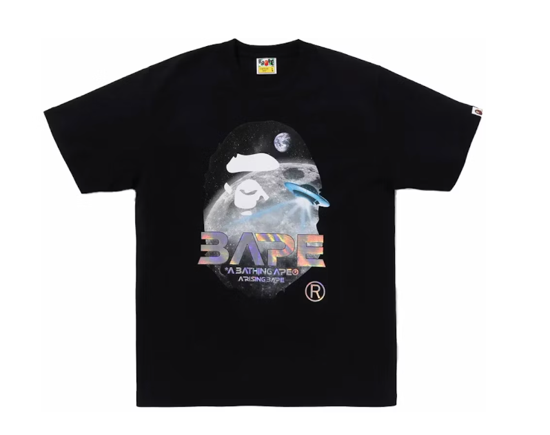 BAPE Moon Photo Ape Head Tee Black