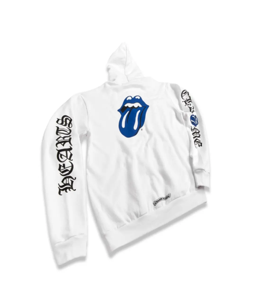 Chrome Hearts Rolling Stones Hoodie White/Blue