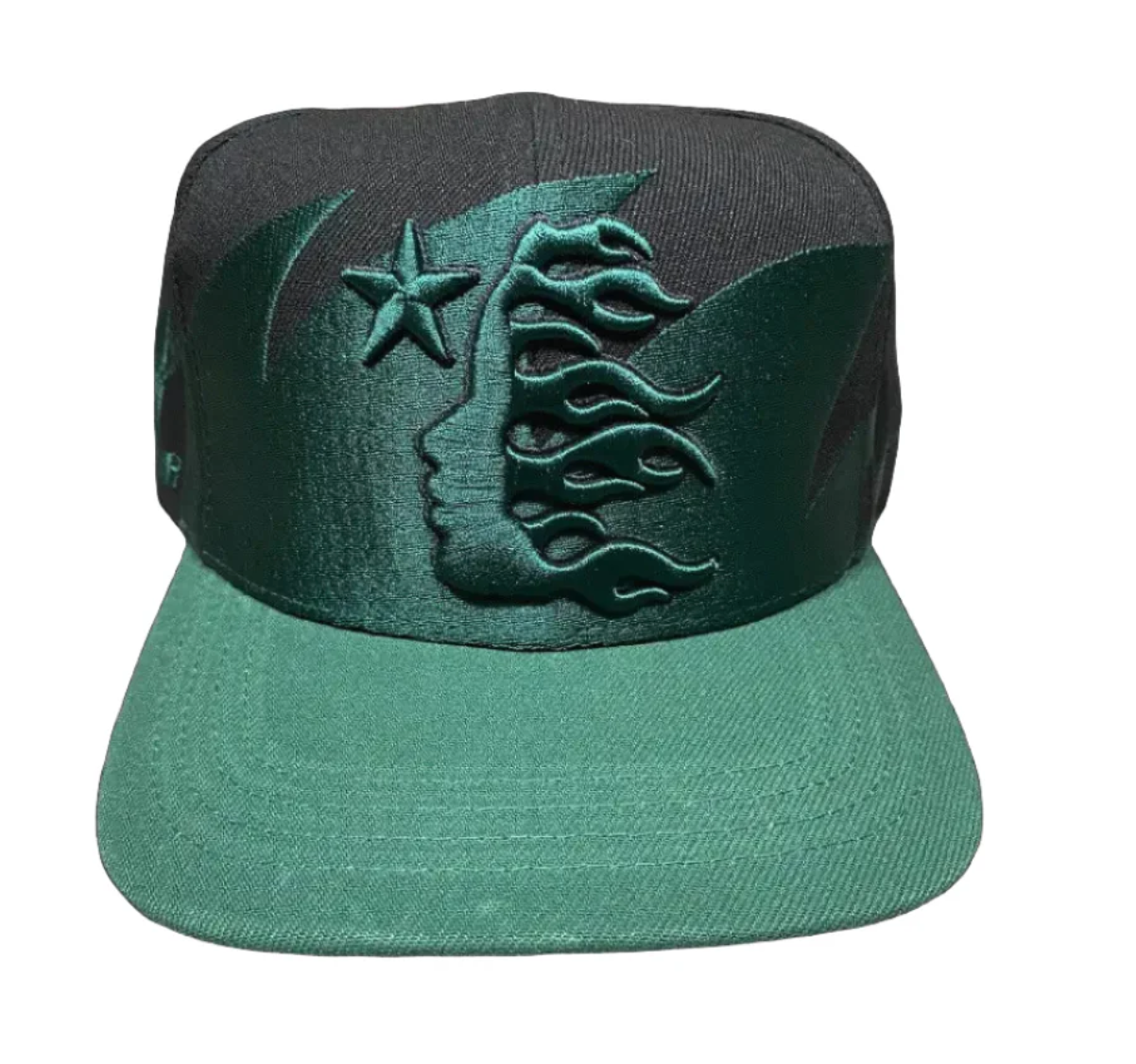 Hellstar Shark Teeth Snapback Crystal Hat Off Black/Green