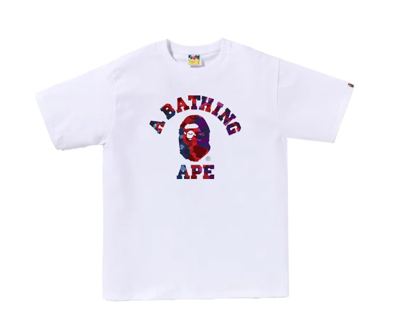 BAPE Color Camo Crazy College Tee White