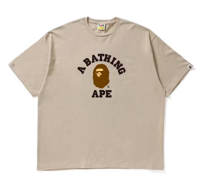 BAPE College Tee Beige