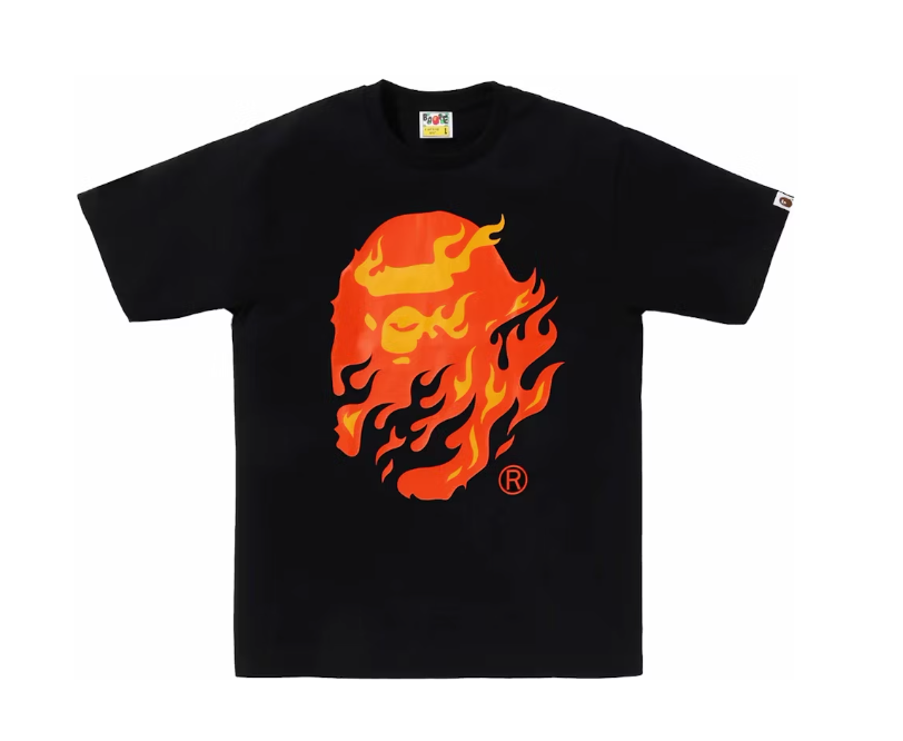 Flame Ape Head Tee Black/Orange