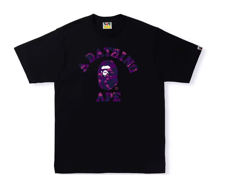 BAPE Color Camo College Tee Black Purple