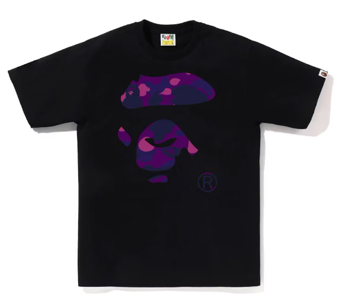 BAPE Color Camo Ape Face Tee Black/Purple